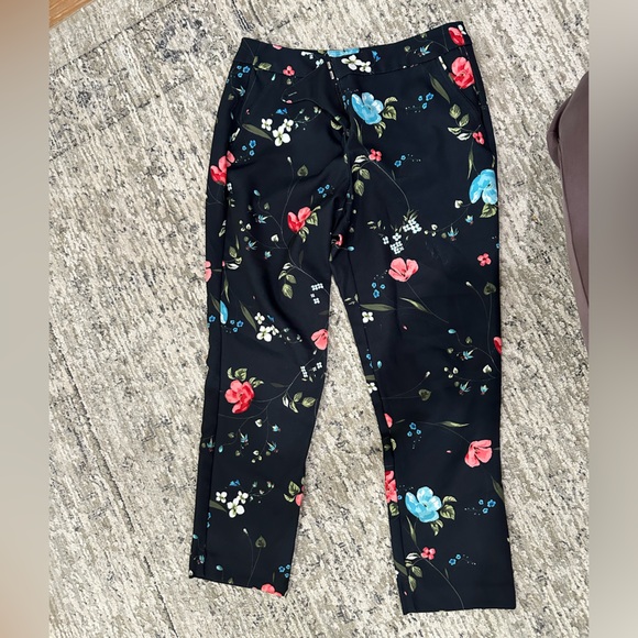 Worthington Dark Blue Dress Pants with Floral Design - Picture 1 of 2